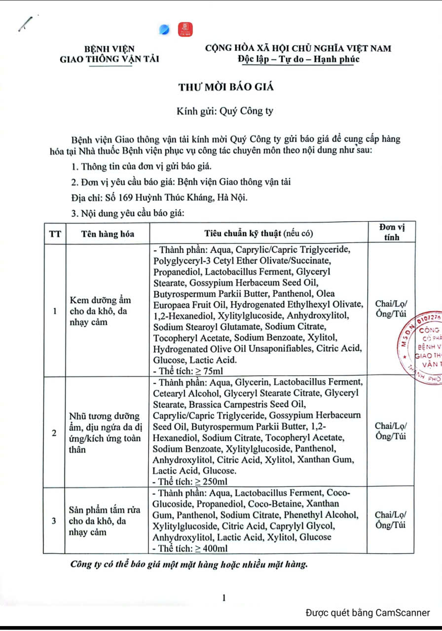 2025.10.28. Thư mời báo giá Hàng hóa Nhà thuốc Bệnh viện