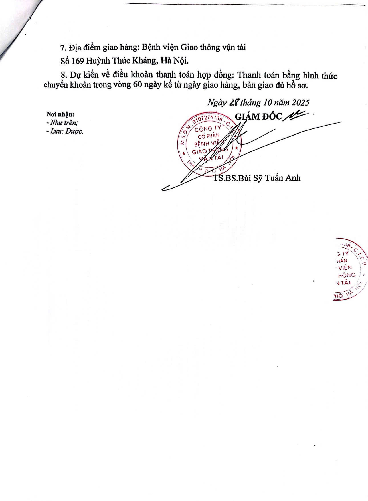 2025.10.28. Thư mời báo giá số 2 hàng hóa nhà thuốc bệnh viện