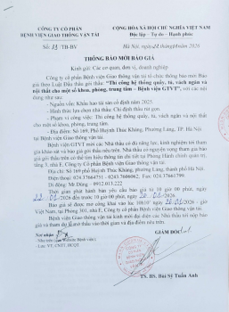 Thông báo mời báo giá 