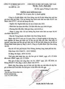 THÔNG BÁO MỜI BÁO GIÁ 