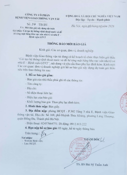 Thông báo mời báo giá 