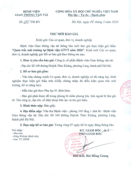 THƯ MỜI BÁO GIÁ 