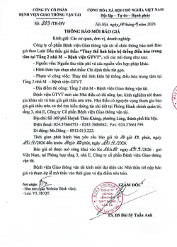 THÔNG BÁO MỜI BÁO GIÁ 
