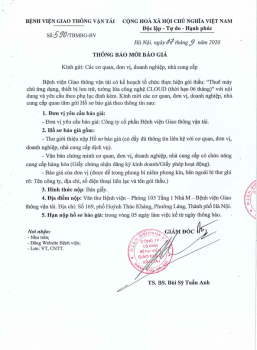 Thông báo mời báo giá gói thầu 