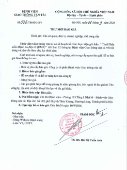 Thư mời báo giá gói thầu 