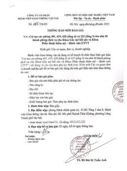 Thông báo mời báo giá 