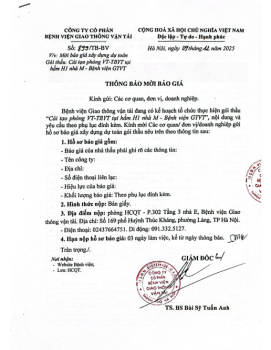 Thông báo mời báo giá 