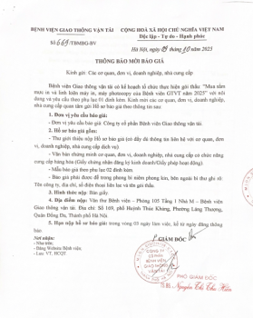 Thông báo mời báo giá 