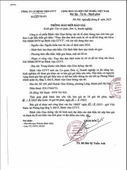 Thông báo mời báo giá 