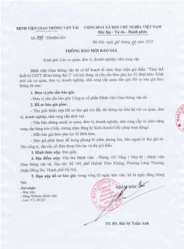 THÔNG BÁO MỜI BÁO GIÁ 