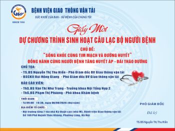 THÔNG BÁO SINH HOẠT CÂU LẠC BỘ NGƯỜI BỆNH THÁNG 8/2026
