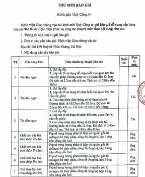 2025.06.24. Thư mời báo giá hàng hóa nhà thuốc