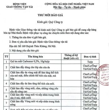 04.02.2026. Thư mời báo giá VTYT