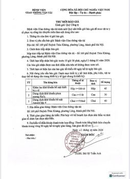 13.01.2026. Thư mời báo giá khử khuẩn