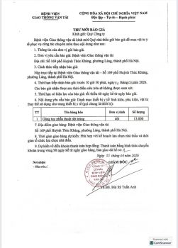 23.01.2026. Thư mời báo giá găng phẫu thuật