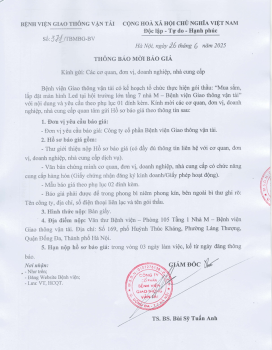 Thông báo mời báo giá Màn hình Led tại hội trường lớn tầng 7 nhà M